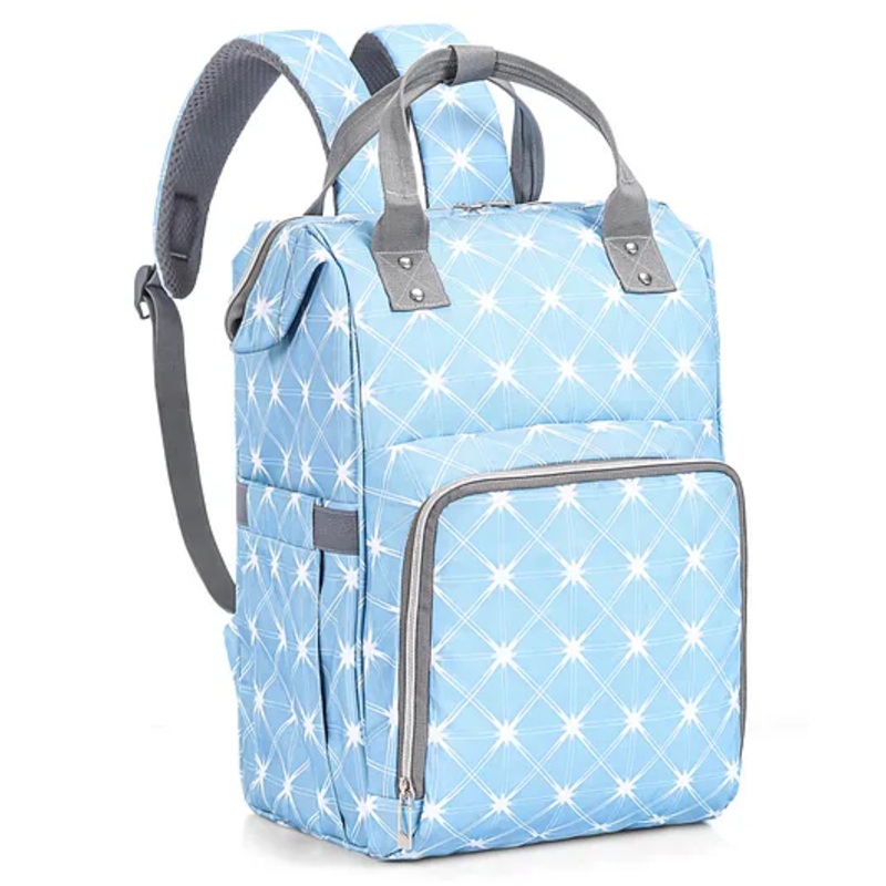 Multipurpose Diaper Backpack Star Print – Teal Blue