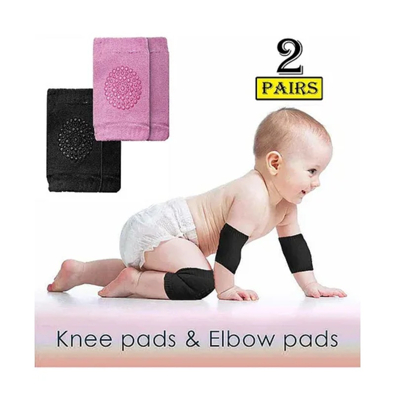 NeonateCare Anti Slip Padded Baby Knee Pad (Pack of 2 ) – multicolor