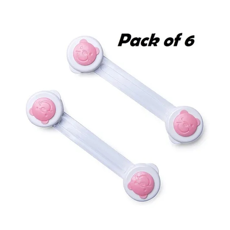 ORTIS Baby Safety Adjustable Drawer Cabinet Locks Straps Pack of 6 – (Color May Vary)