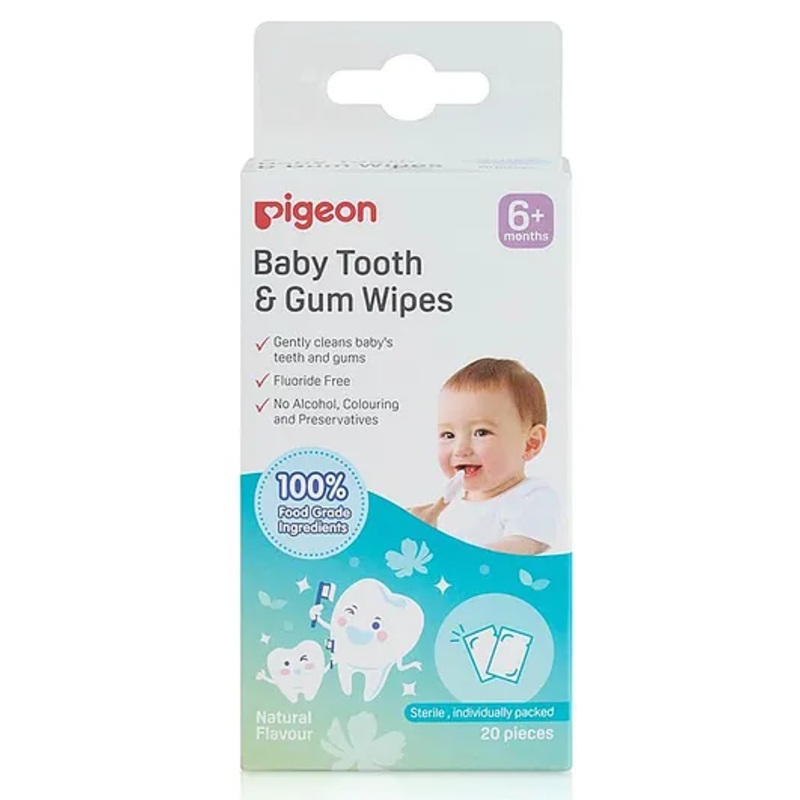 Pigeon Baby Tooth and Gum Wipes Pack of 20 – Natural Flavour