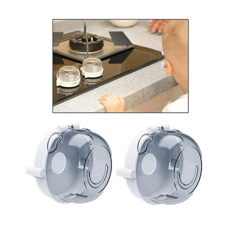 Safe-O-Kid Gas Stove Knob Cover Pack of 2 – White