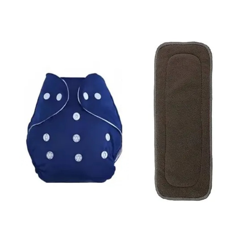 Sparkle Joy Free Size Reusable Cloth Diaper With Insert – Navy-Blue