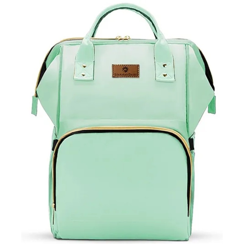 StarAndDaisy Diaper Bag Diaper Bag for New Born Baby Maternity Bags for Mother with Multi Compartments Insulated Bottle Pockets Waterproof Ultra soft leatherite fabric – Green