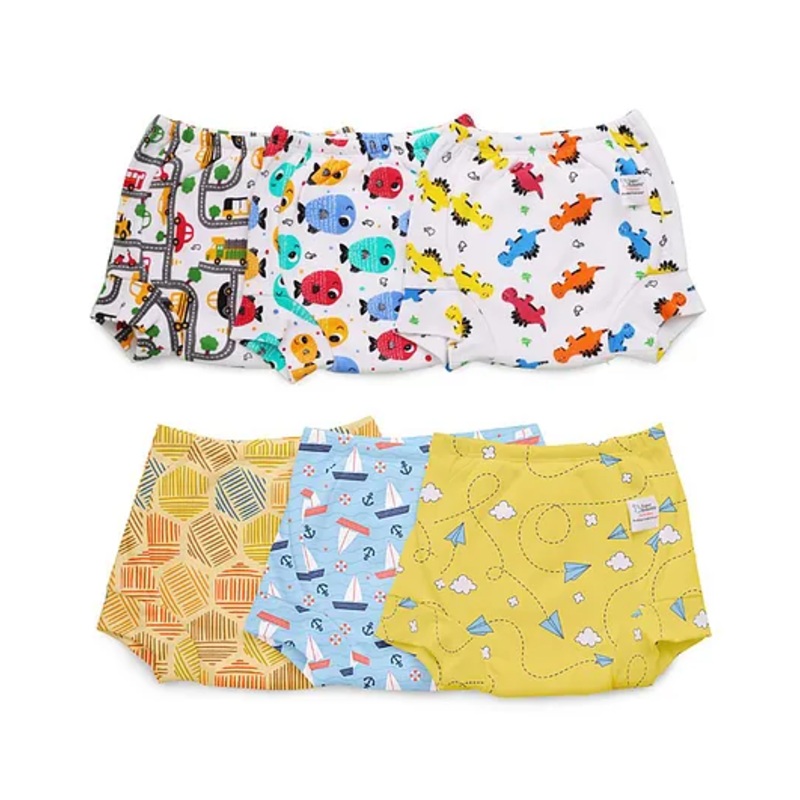 SuperBottoms Padded Underwear for 1-2Y Babies | Potty Training Pants for Mess-Free Diaper-Free Time | Assorted 1 | Pack of 6