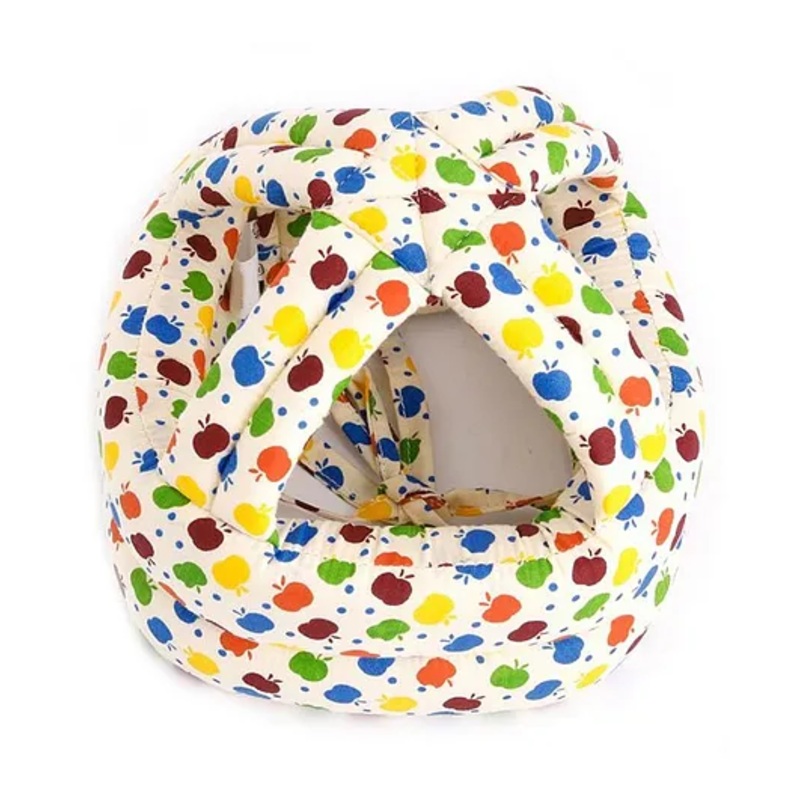 Syga Adjustable Cushioned Baby Safety Helmet Apple Print – Multicolor