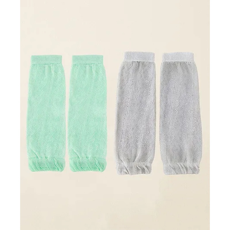 SYGA Pack of 2 Cotton Mesh Knee Pads – Light Green & Grey