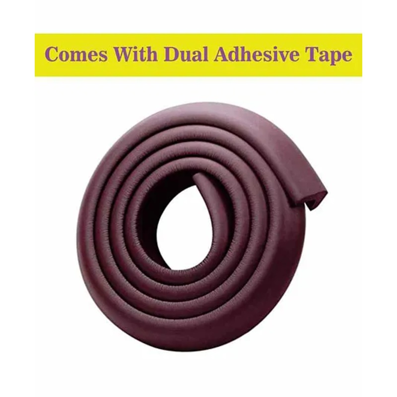Syga Safety Strip Furniture Corner Guard Strip with Dual Adhesive Tape – Brown