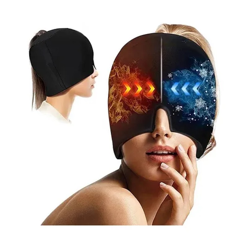 UDKI Migraine Relief Ice Head Cap ,Black | Hot & Cold Therapy Hat