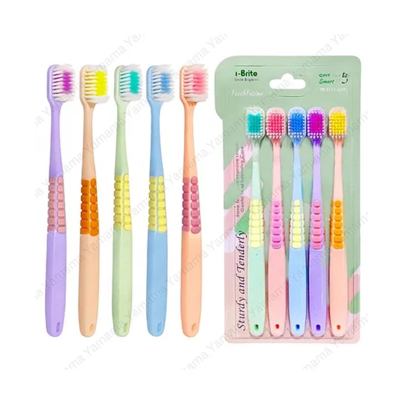 Yamama Fusion Tooth Brush Set Toothbrush for Kids and Adults Extra Soft Bristles for Sensitive Teeth Toothbrush Soft Bristles Manual Tooth Brush for Adults Pack of 5 – Multicolor