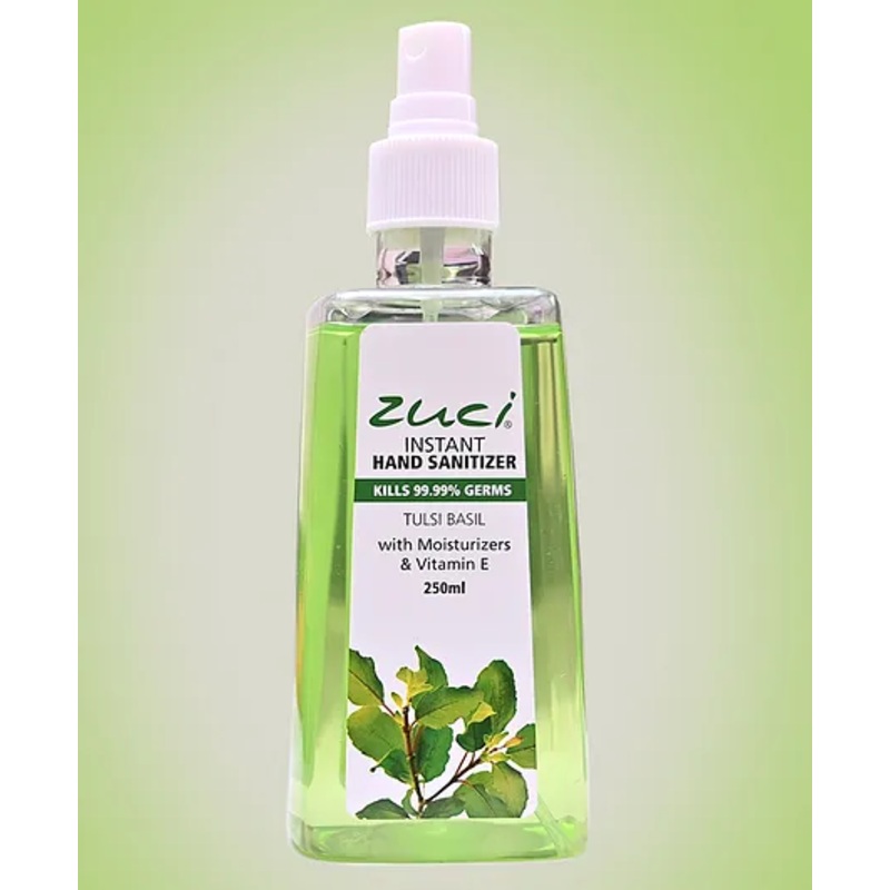 Zuci Instant Liquid Hand Sanitizer Tulsi Basil – 250 ml