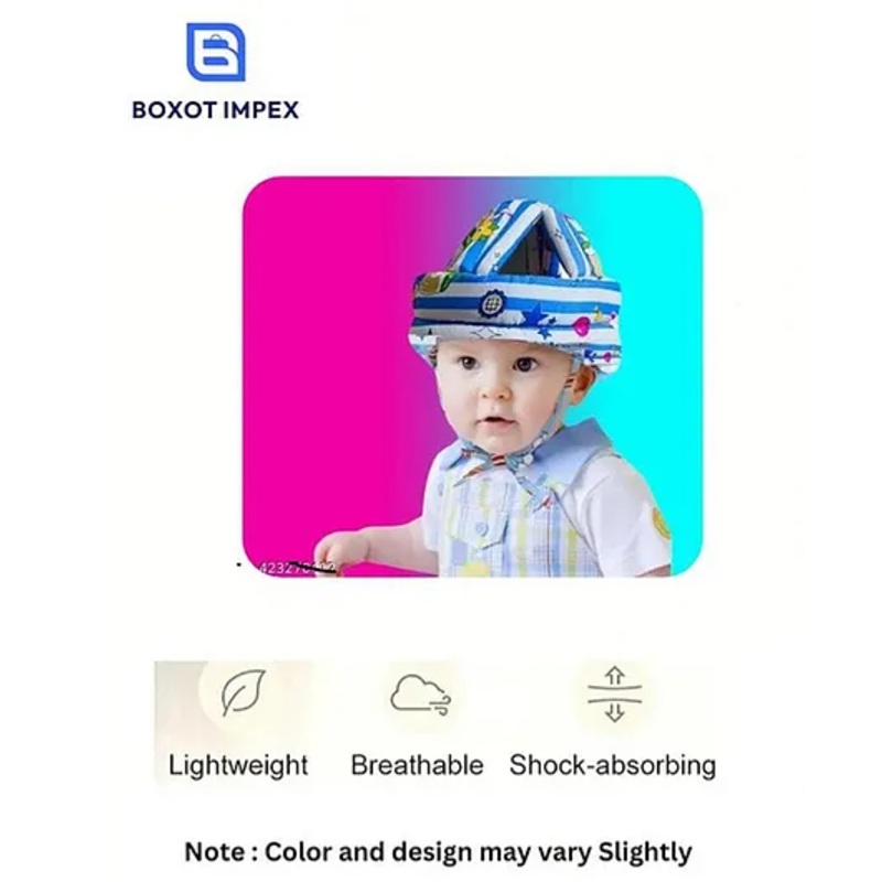 BOXOT IMPEX Adjustable Cushioned Baby Safety Helmet (color may vary)H-12