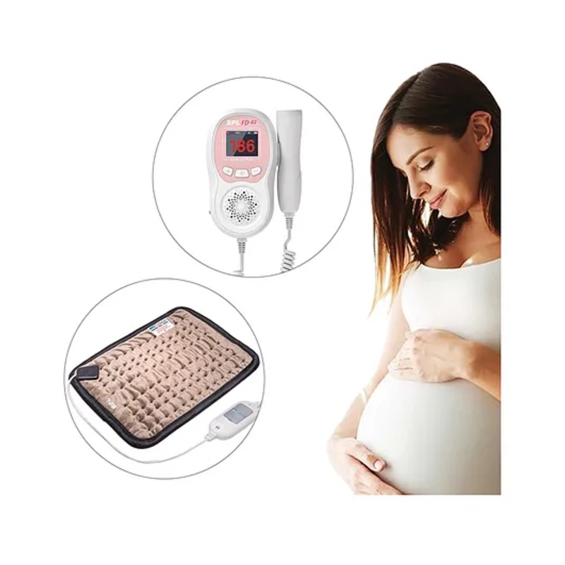 BPL Medical Technologies Pre-Pregnancy Combo – FD-03 Fetal Doppler + Orthopaedic Electric Heating Belt – XL
