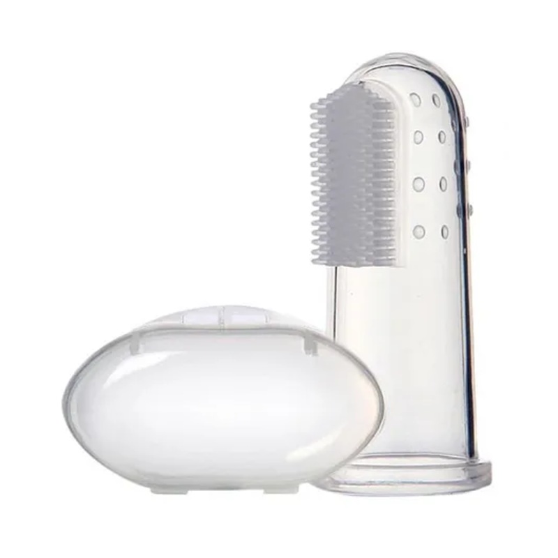 FANTASY INDIA Silicone Finger Tooth Brush with Carry Case- White