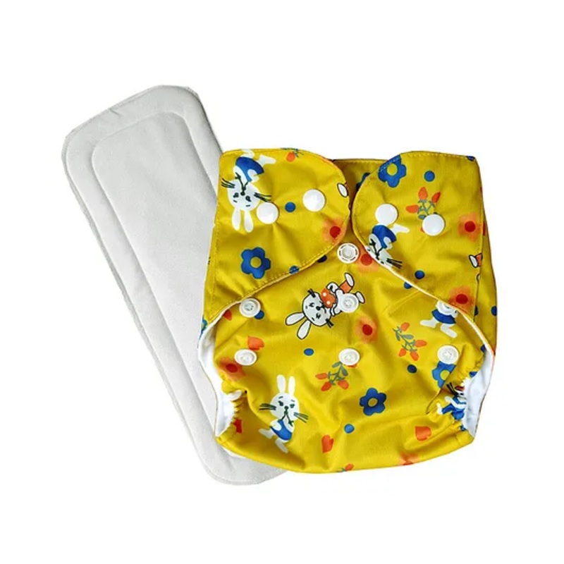 Fantasy India Washable Baby Diaper Premium Cloth Diaper Reusable Adjustable Size Waterproof Pocket Cloth Diaper Nappie – Yellow