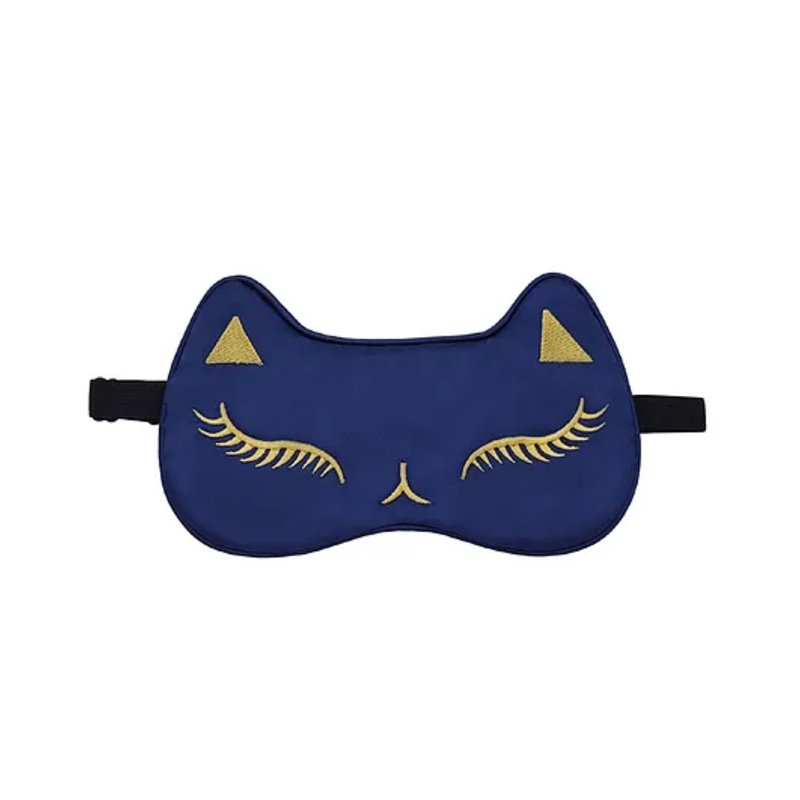Jenna Silk Feline Face Sleeping Eye Mask – Dark Blue