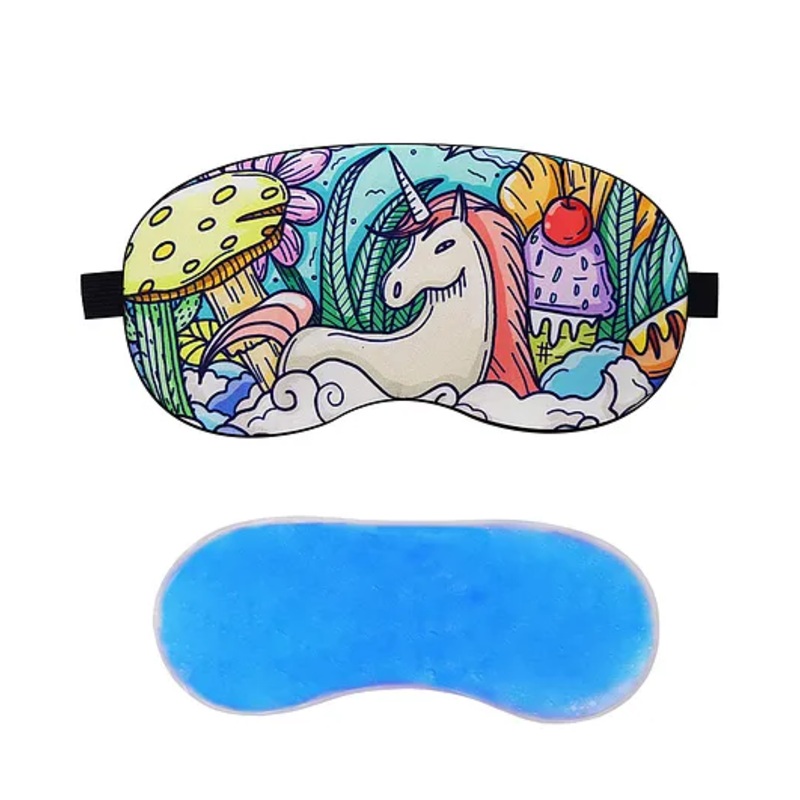 Jenna Unicorn Printed Sleeping Eye Mask With Cooling Gel – Multicolour