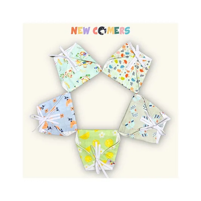 NEW COMERS  Pure Muslin Double Layered Langot For New Born Baby Pack Of 5-Medium