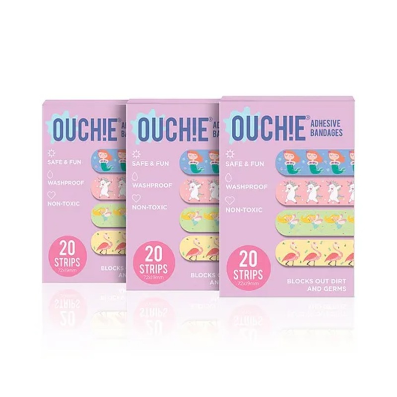 Ouchie Adhesive Bandages Pack Of 3 – 20 Strips Each