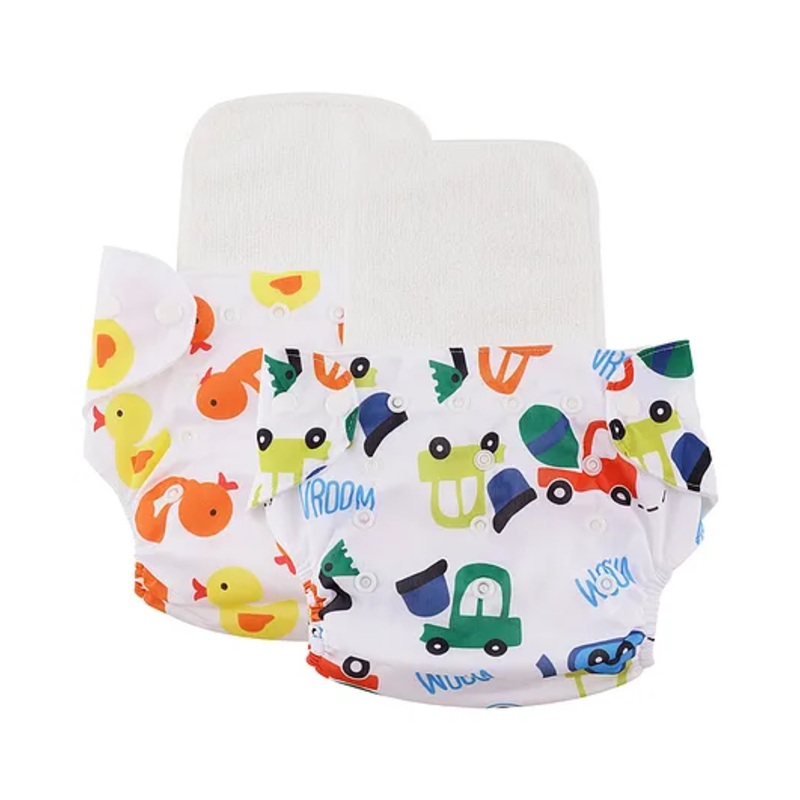 Passion Petals 2 Cloth diaper+2 inserts- Freesize Adjustable, Washable and Reusable Cloth Diaper for babies 0-3 Years | – Assorted 2|High Absorbent 1 Reusable Diaper 1 Insert Pack (5-18Kg)