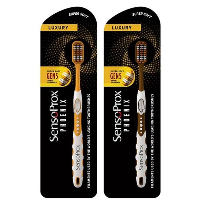SensoProx Phoenix Toothbrush Pack of 2 – Yellow & Brown