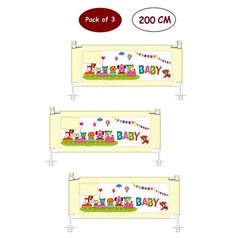 Syga 3 Pieces Baby Bed Rail 2 Meters – Cream