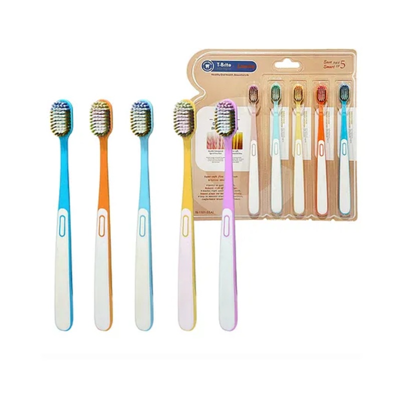 YAMAMA Tooth Brush For Kids And Adults Double Hair Implantation Wide Headed Soft Bristles Gum-protecting Toothbrush Super Soft Bristles For Sensitive Teeth Manual Toothbrush Set For Kids And Adults  (Pack of 5 – Multicolor)