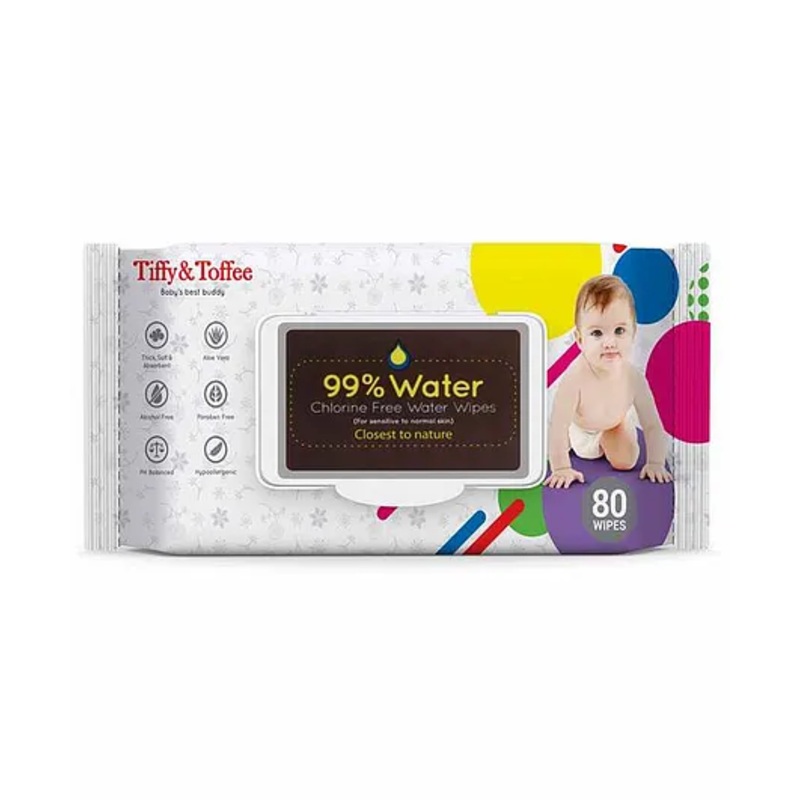 Tiffy & Toffee Baby Water Wipes – 80 Wipes